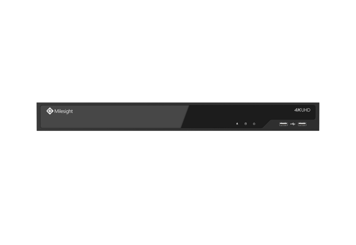 MS-N5008-UPC Milesight NVR, 8 kanaler, 8 x PoE, 1 x LAN, 80mbit, 2 x HDD , I/O.