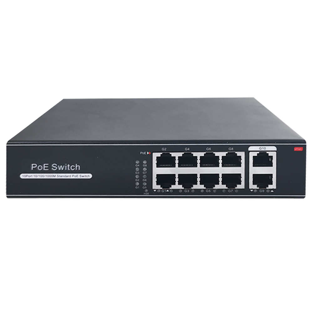 PoE Switch, 8x PoE + 2x Uplink, 120W, 10/100/1000