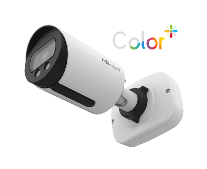 Milesight AI mini-bullet IP-kamera, Fullcolor, 8,0MP, 2,8mm, FOV 108°, 30m Hvid LED, IP67/IK10, hvid farve