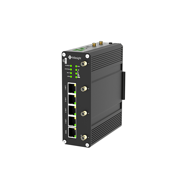 Milesight Industriel 5G Router, 2 x sim, Wifi, 5 x RJ45, I/O, RS232,