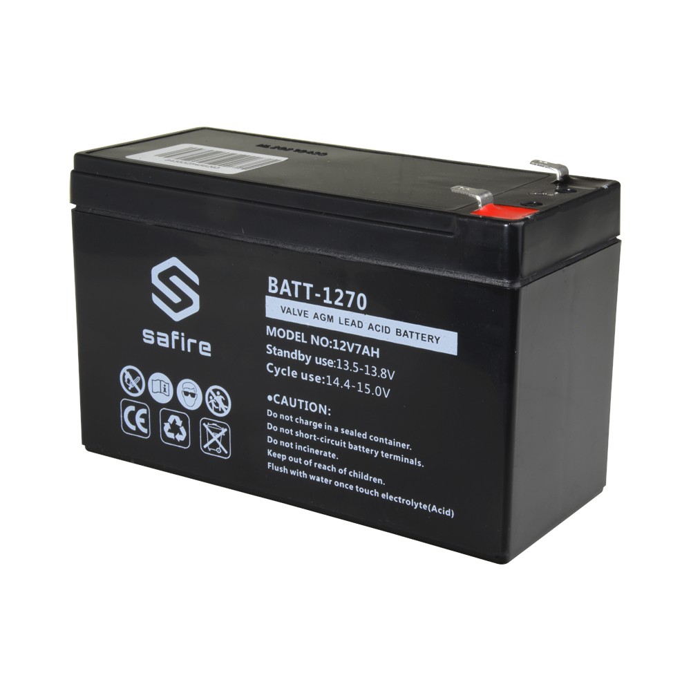 Safire 12v 7a batteri, 151 x 65 x 94 mm, til alarmer mm.