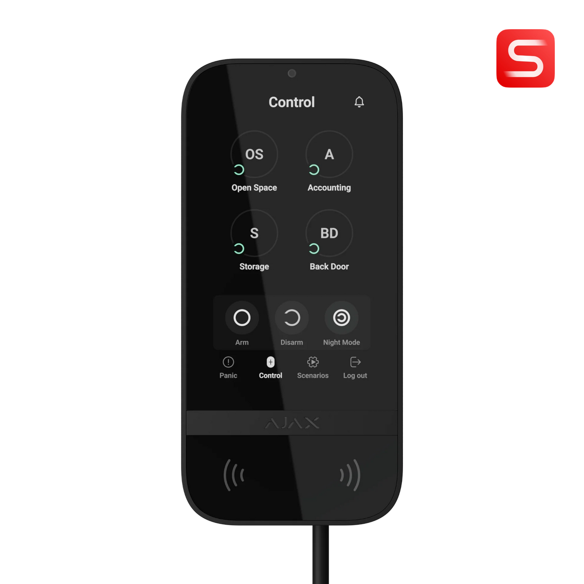 Ajax S-Line KeyPad TouchScreen Fibra Sort