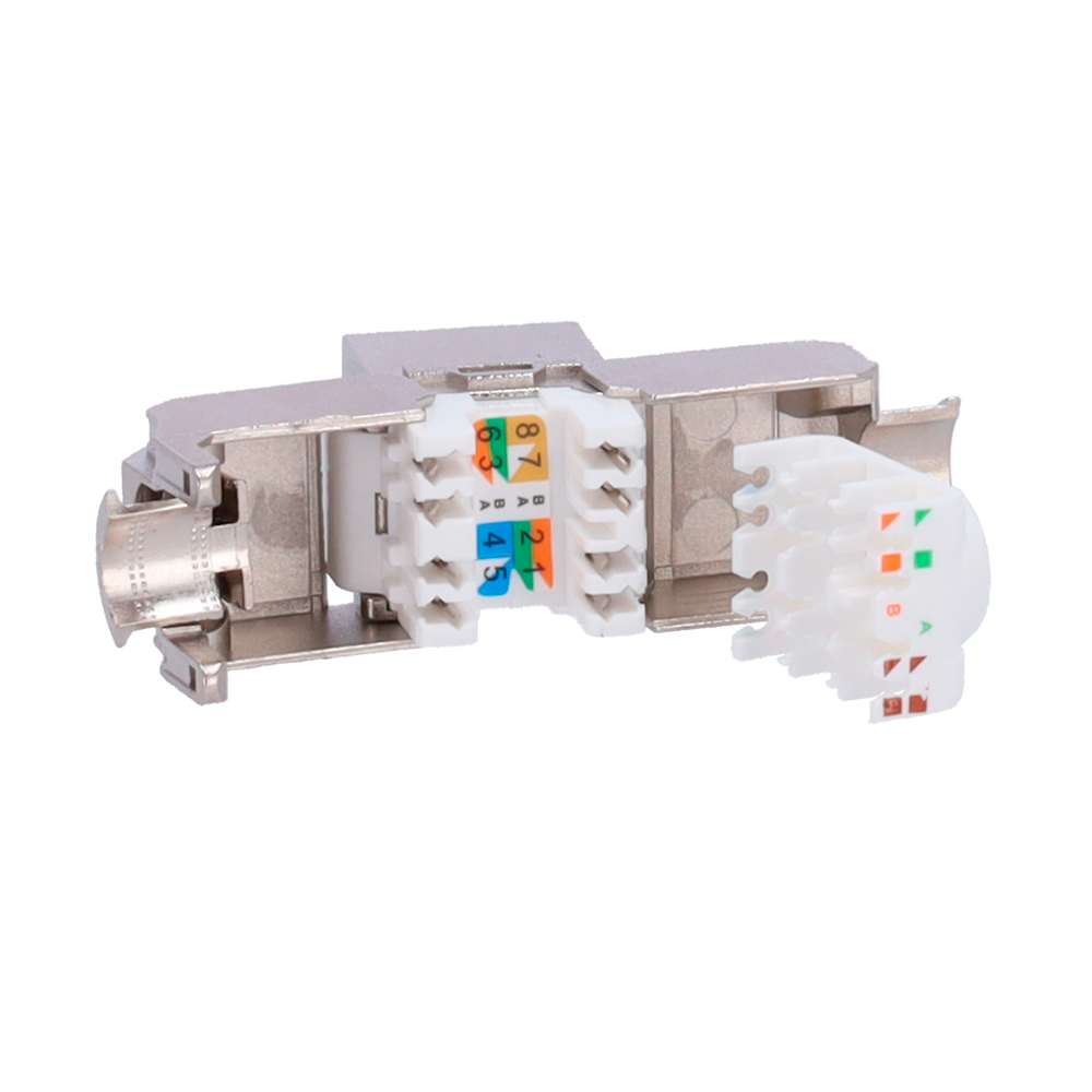 CAT6A FTP connectorstik, udgang, RJ45, Grå