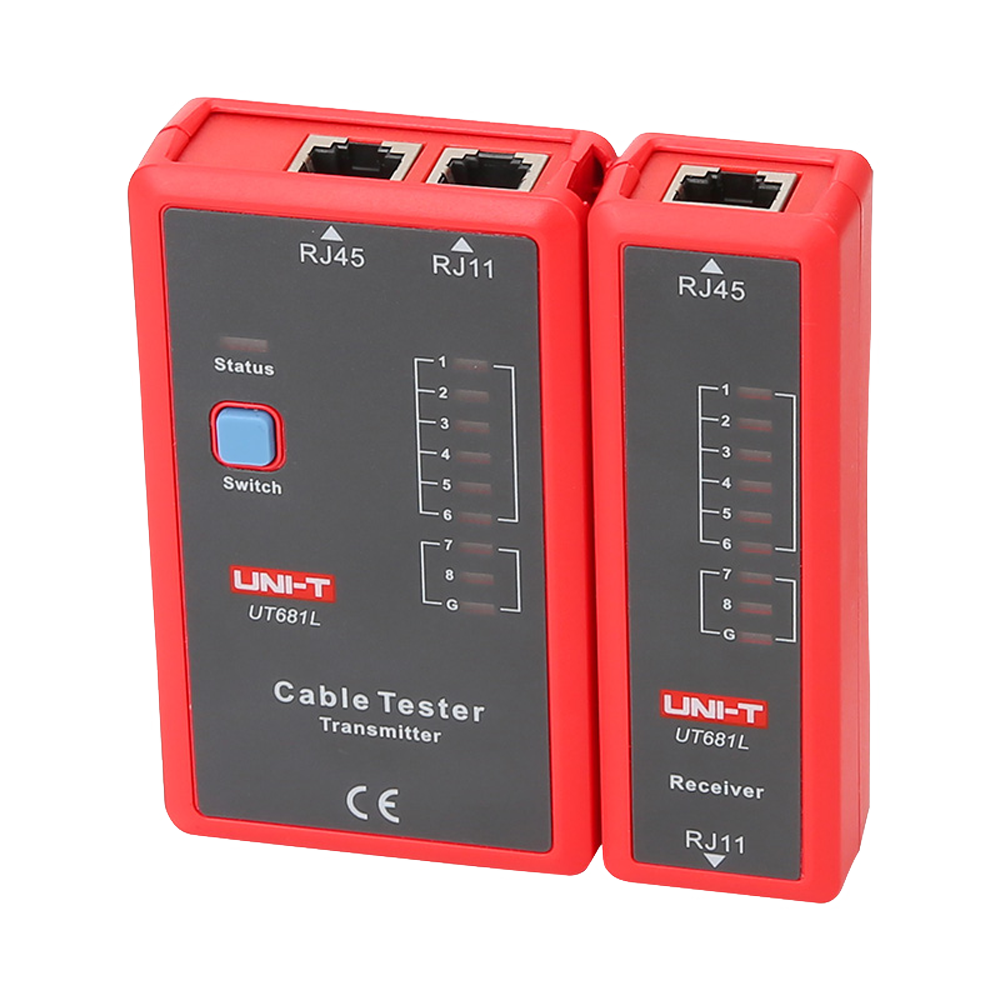 UNI-T Kabeltester til netværkskabler, RJ45, RJ11