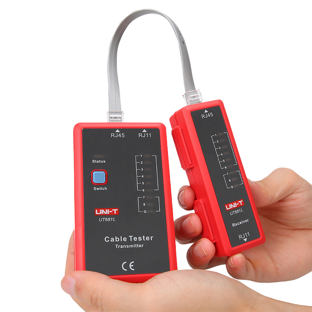 UNI-T Kabeltester til netværkskabler, RJ45, RJ11