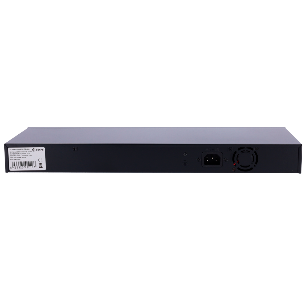 Safire PoE Switch 300W, 22x 30W Gigabit PoE & 2x 60W Gigabit PoE & 2x Gigabit Uplink & 2x SFP, WatchDog