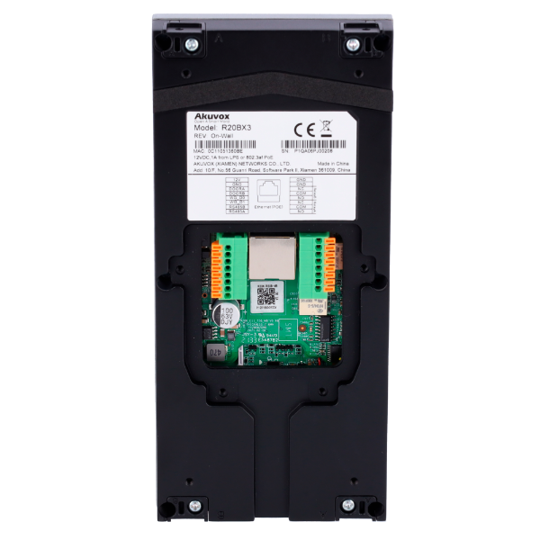 Akuvox dørstation med 3 knapper, PoE, Cloud, EM/MF and NFC, 2x relæ