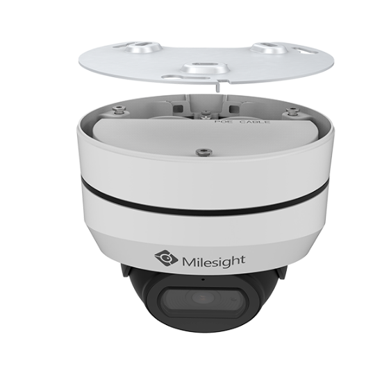 Milesight AI mini-dome IP-kamera, 4,0MP, 2,8mm, FOV 106°, 25m IR, IP67/IK10, hvid farve