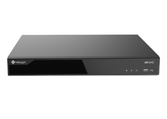 MS-N5016-NE Milesight NVR, 16 kanaler, 1 x LAN, 160mbit, 2 x HDD , I/O, ANPR