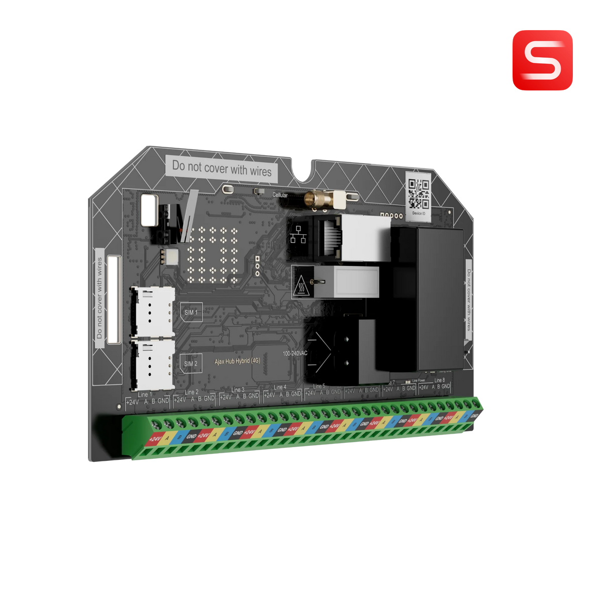 Ajax S-Line Hub Hybrid Fibra (4G) UDEN KASSE
