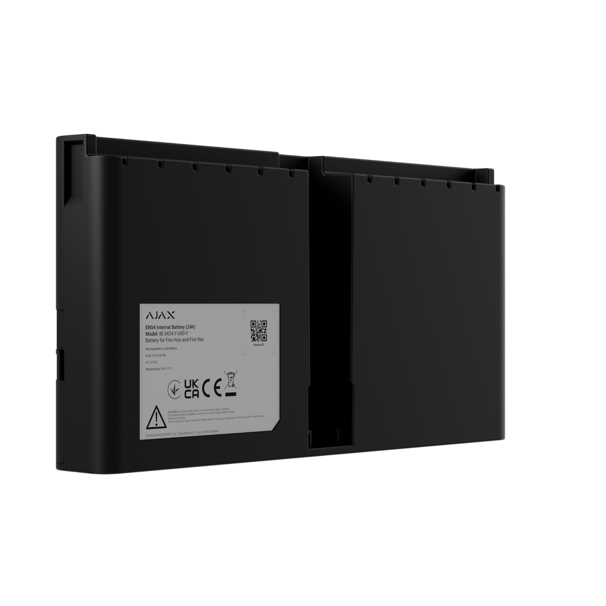 Ajax EN54 Internal Battery (72h) Sort til Fire Hub & Fire Rex
