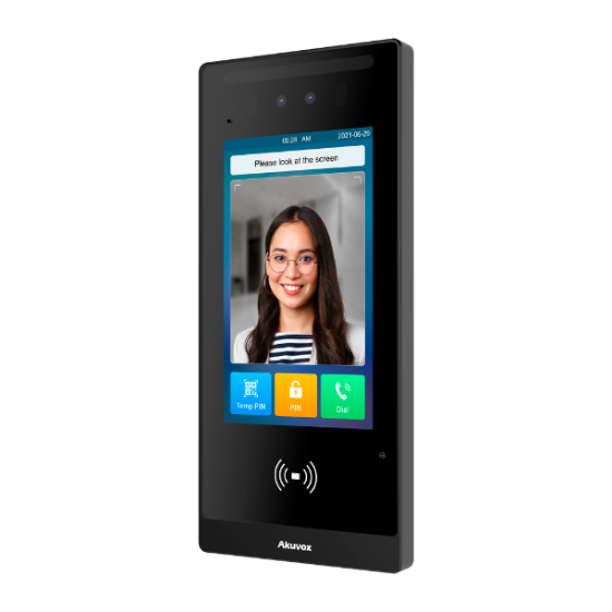 Akuvox dørtelefon m. ansigtsgenkendelse, 7" touchskærm, PoE, adgangskontrol, 2 relæ, Cloud, SIM LTE