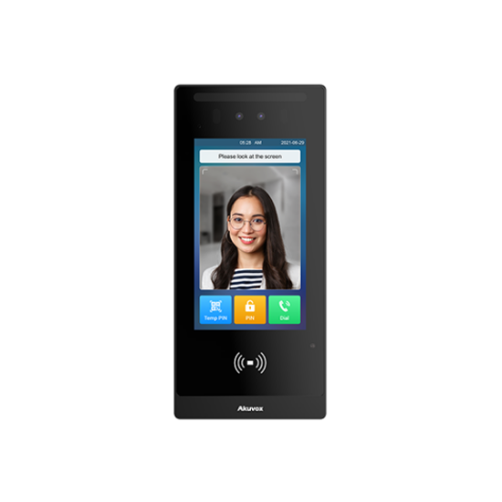 Akuvox dørtelefon m. ansigtsgenkendelse, 7" touchskærm, PoE, adgangskontrol, 2 relæ, Cloud, SIM LTE