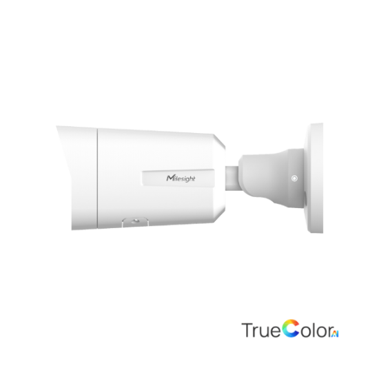 Milesight Q-serie AI TrueColor Bullet zoom IP-kamera, 4.0MP 1/1,8", 2,8-13,5mm, FOV 112-47°, 60m IR + 60m White LED, I/O, IP67/IK10, hvid.