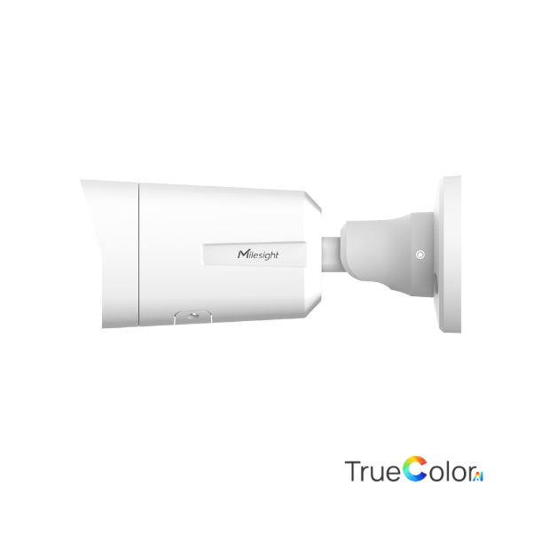 Milesight Q-serie AI TrueColor Bullet IP-kamera, 4.0MP 1/1,8", 2,8mm, FOV 112°, 40m IR + 30m White LED, I/O, IP67/IK10, hvid.