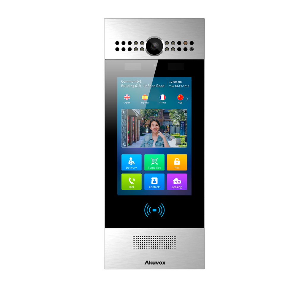 Akuvox dørstation, 7" touchskærm, IP65, PoE, BT, 4G/LTE