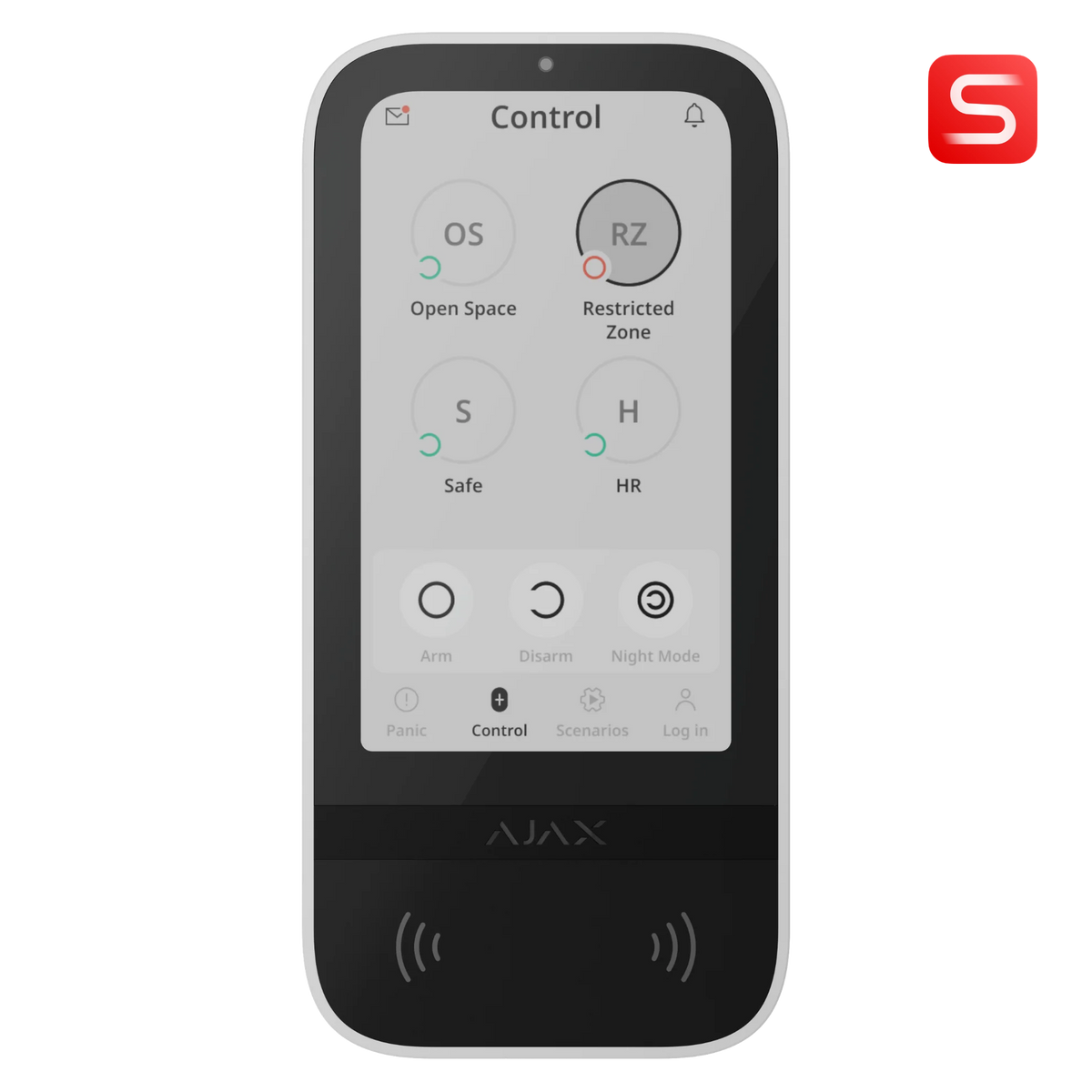 Ajax S-Line KeyPad TouchScreen G3 Hvid