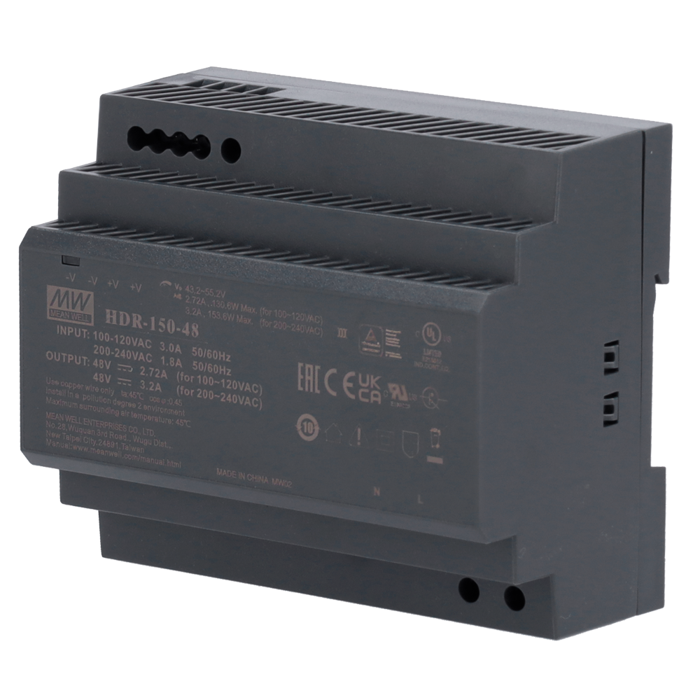 Strømforsyning DIN 48V/3,2A/150W, 2 udgange
