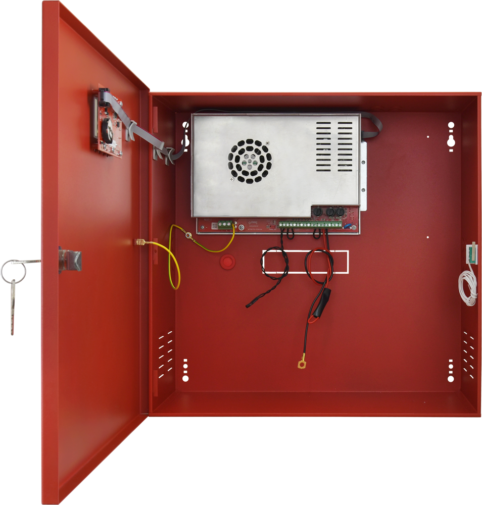 EN54 brandstrømforsyning 27,6V 10A, 2x40Ah, LCD