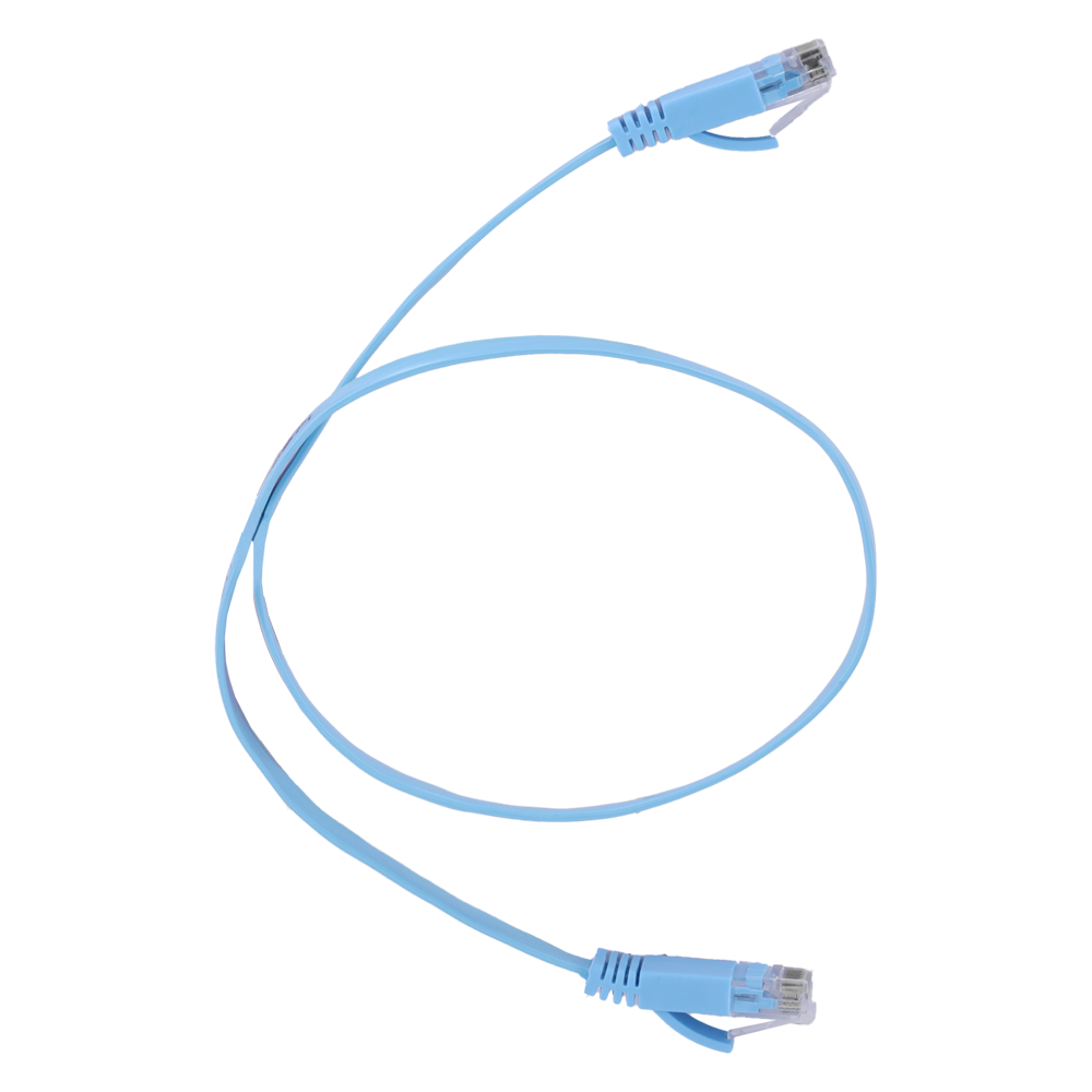 UTP-kabel fladt Cat6 RJ45 0,5 m, blå (Safire)