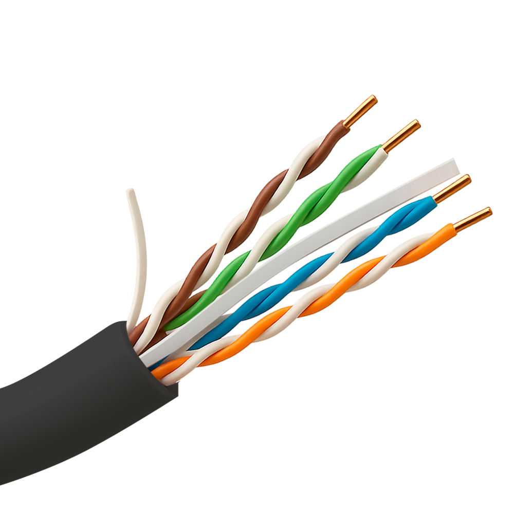 Safire UTP-kabel Cat6 305m, OFC-kobber, udendørs, Sort