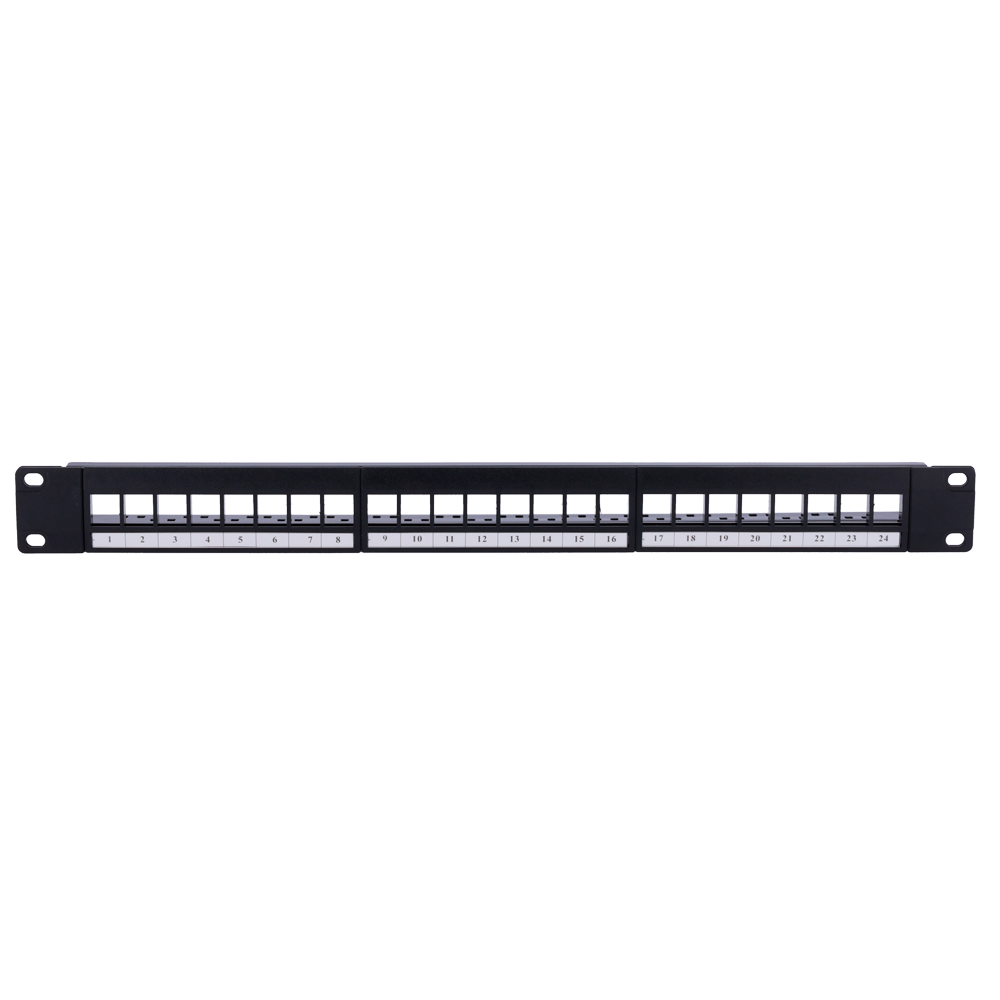 Blankt patchpanel 24 port UTP/RJ45, 1U