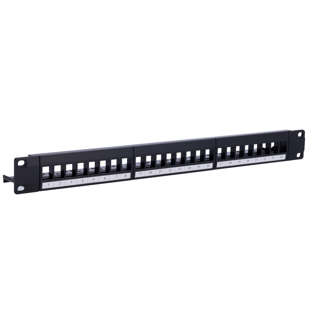 Blankt patchpanel 24 port UTP/RJ45, 1U