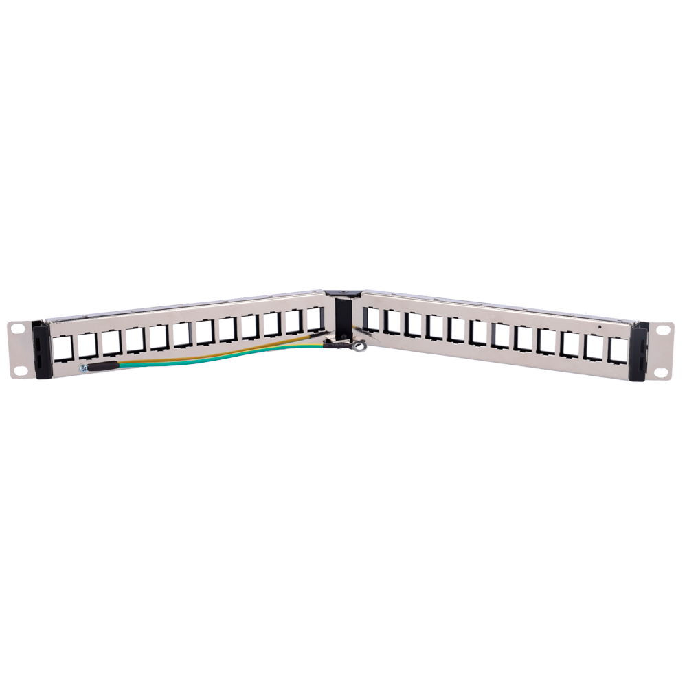 Vinklet tomt patchpanel 24 port FTP, 1U