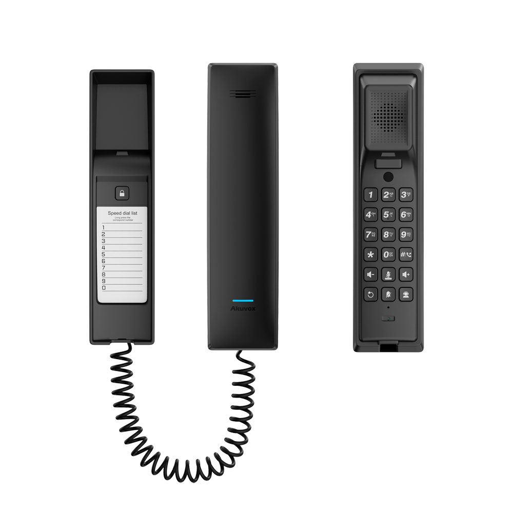 Akuvox svartelefon PoE, TCP/IP. Cloud