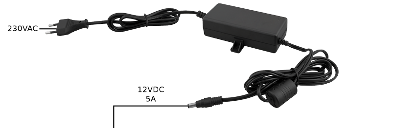 Strømadapter 12V 5A/60W til kamera