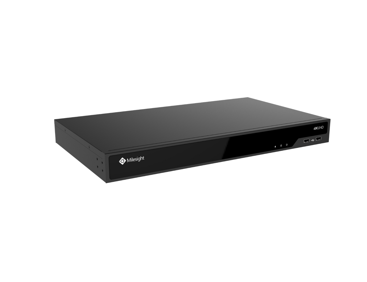 MS-N5008-UPC Milesight NVR, 8 kanaler, 8 x PoE, 1 x LAN, 80mbit, 2 x HDD , I/O.