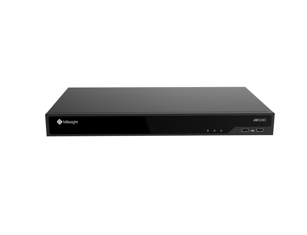 MS-N5008-UPC Milesight NVR, 8 kanaler, 8 x PoE, 1 x LAN, 80mbit, 2 x HDD , I/O.