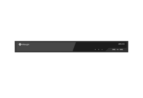 MS-N5008-UPC Milesight NVR, 8 kanaler, 8 x PoE, 1 x LAN, 80mbit, 2 x HDD , I/O.
