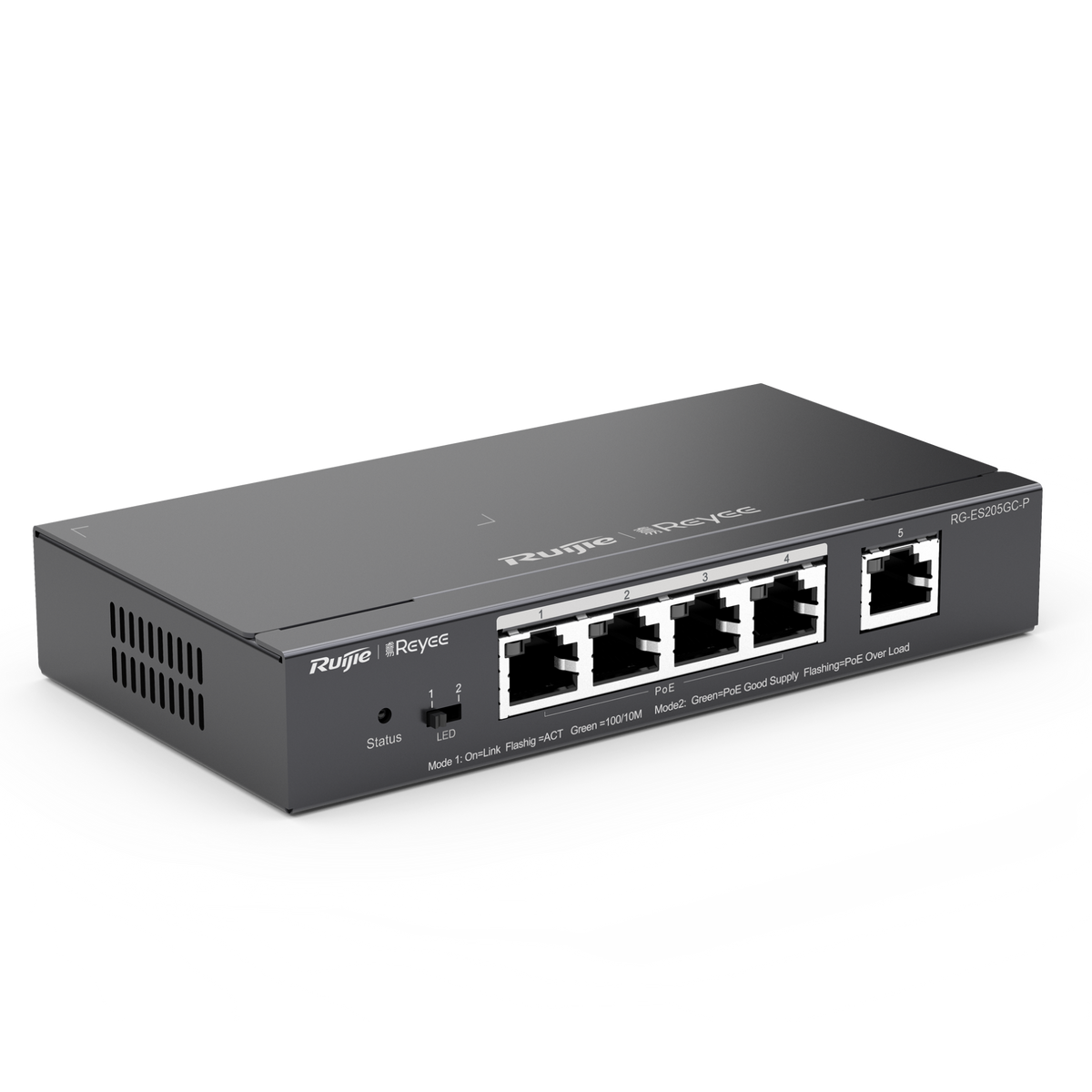 Reyee PoE 4+1 CH Switch med cloud, 54W PoE, 10/100/1000