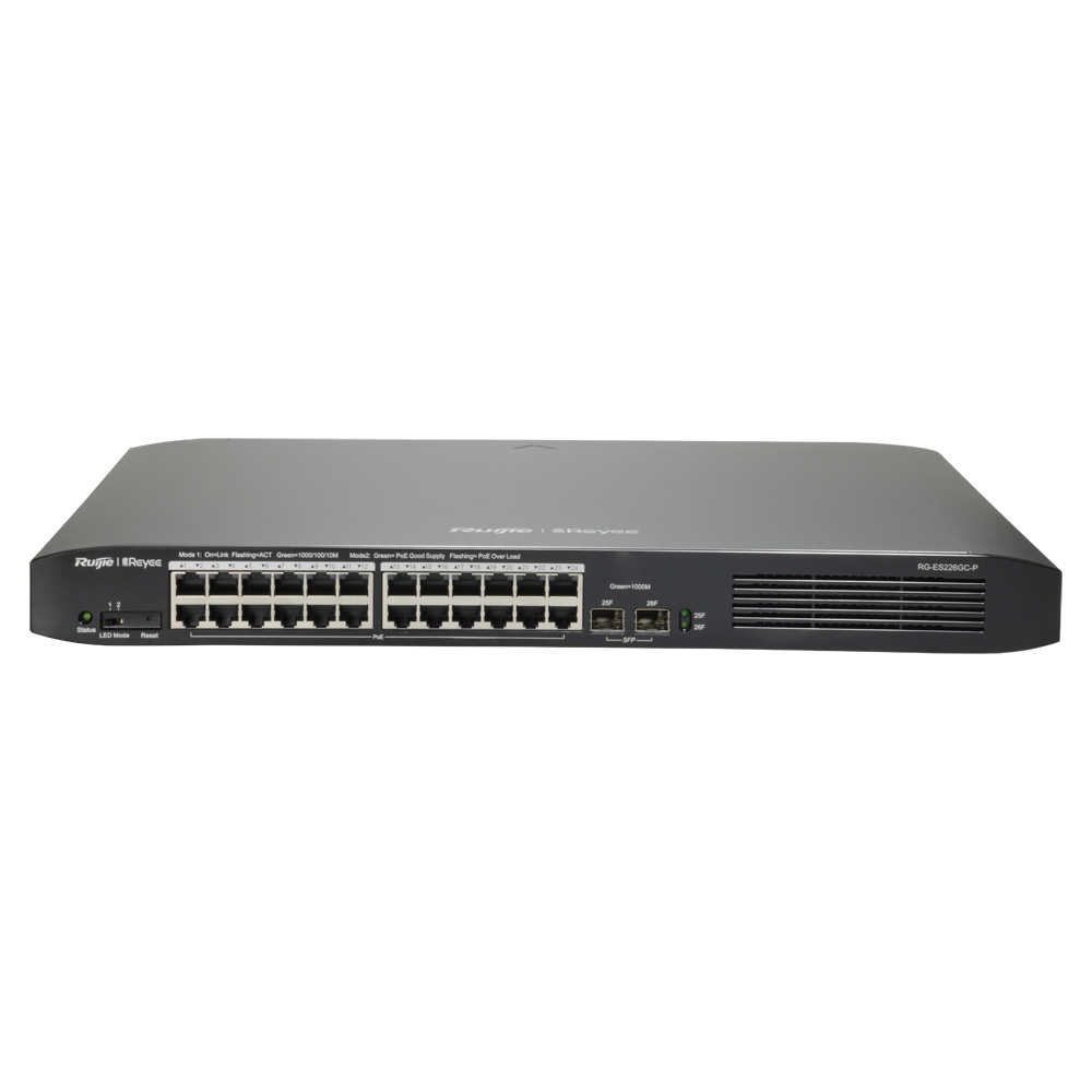 Reyee PoE Switch 24 porte + 2 SFP, 370W, Gigabit, cloud