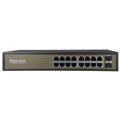 16 ports switch,16x RJ45 + 2x SFP Uplink, 10/100/1000