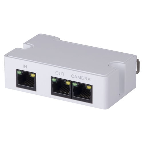 Passiv PoE split, 10/100 Mbps, IEE 802.3 af/at, Output power 15,4W, 79mm x 52mm x 23mm