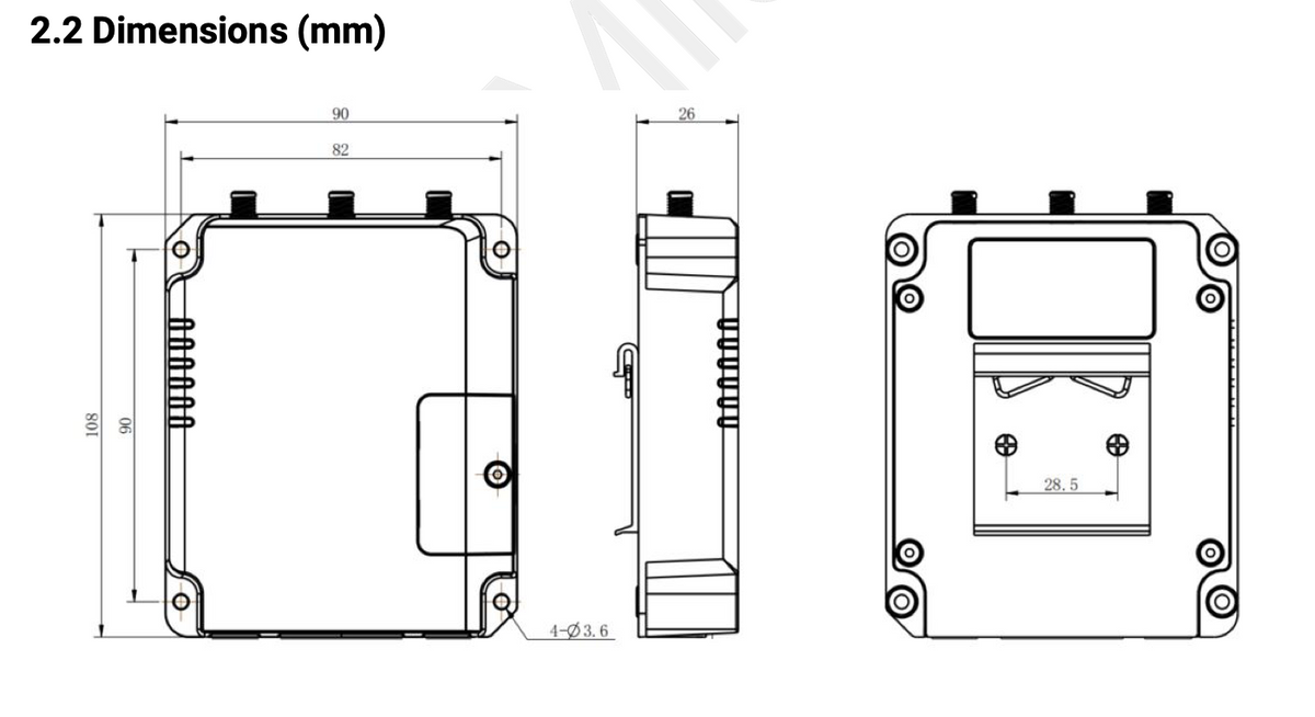 Milesight Industriel LTE 4G Modem, 2 x LAN m. PoE, 1 x SIM, Cloud funktion, WiFi,  2 x SMA Antenne
