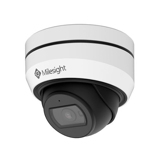 Milesight AI dome IP-kamera, 2,0MP, 2,8mm, FOV 111°, 20m IR, IP67/IK10, hvid farve.