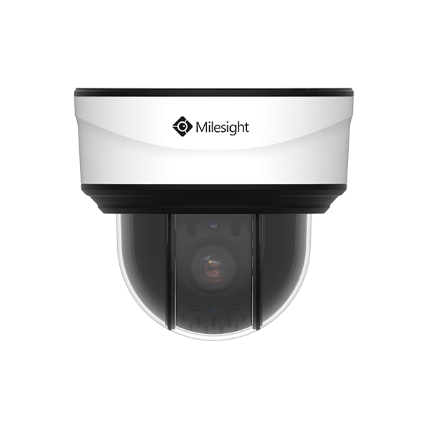 Milesight AI PTZ dome IP-kamera, 2,0MP, 5mm-117mm, FOV 60°-3°, 180m IR, IP66/IK10, NDAA, hvid