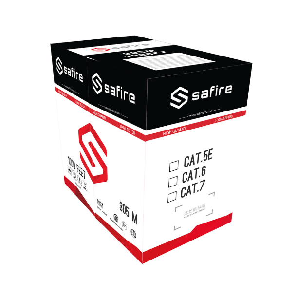 CAT6 UTP, cat 6, 24AWG, LSZH, CCA, Eca, CE, 305m, grå