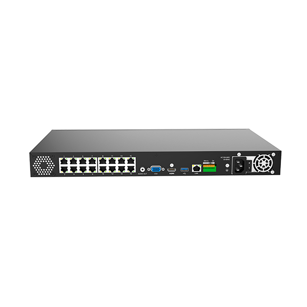 MS-N5016-NPE Milesight NVR, 16 kanaler, 16 x PoE, 1 x LAN, 160mbit, 2 x HDD , I/O, ANPR.