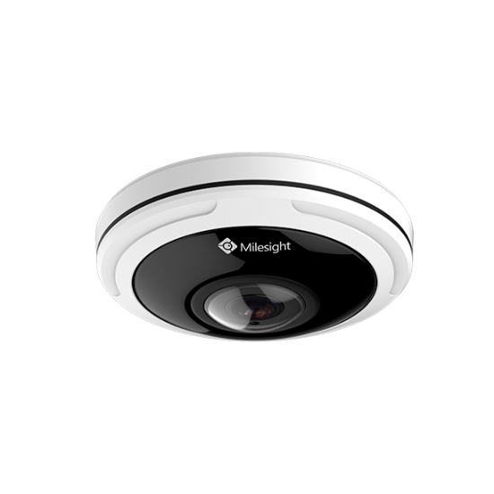 Milesight AI Fisheye  IP-kamera, 8.0MP, 1,98mm, FOV 360°, 15m IR, IP67/IK10, NDAA, hvid