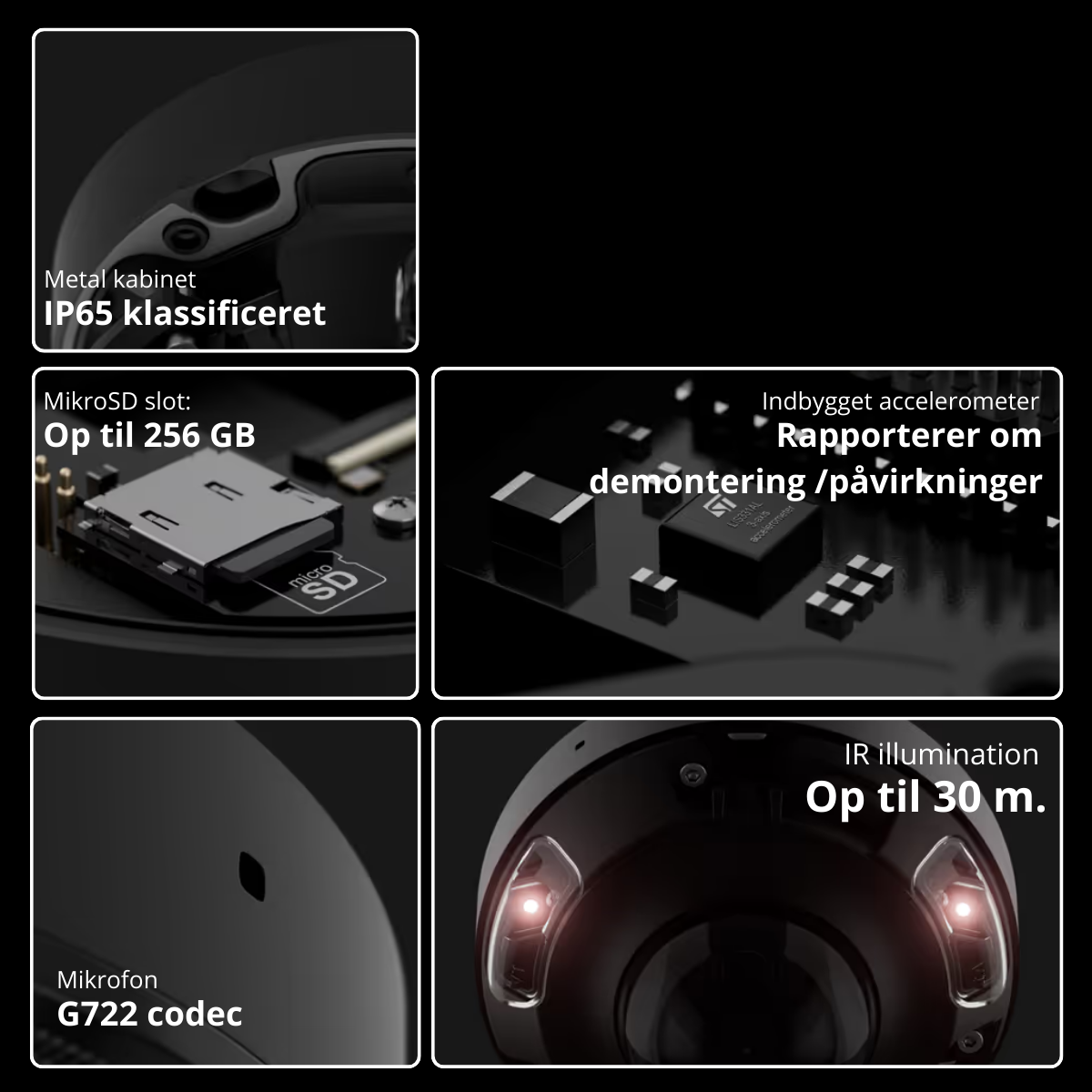 Ajax DomeCam Mini, 8 MP, 4 mm, sort