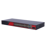 Safire PoE Switch 300W, 22x 30W PoE & 2x 60W HiPoE  & 2x Gigabit Uplink & 2x SFP, WatchDog