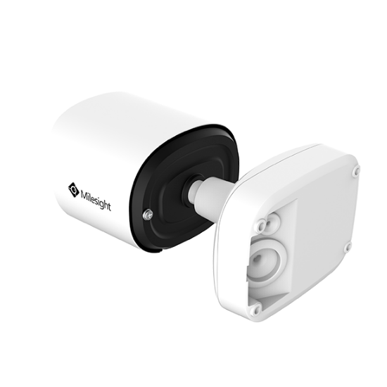 Milesight AI Mini-bullet panorama IP-kamera, 8.0MP, 1,64mm, FOV 180°, 30m IR, IP67/IK10, NDAA, hvid