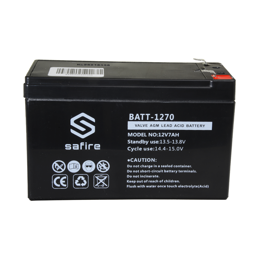 Safire 12v 7a batteri, 151 x 65 x 94 mm, til alarmer mm.