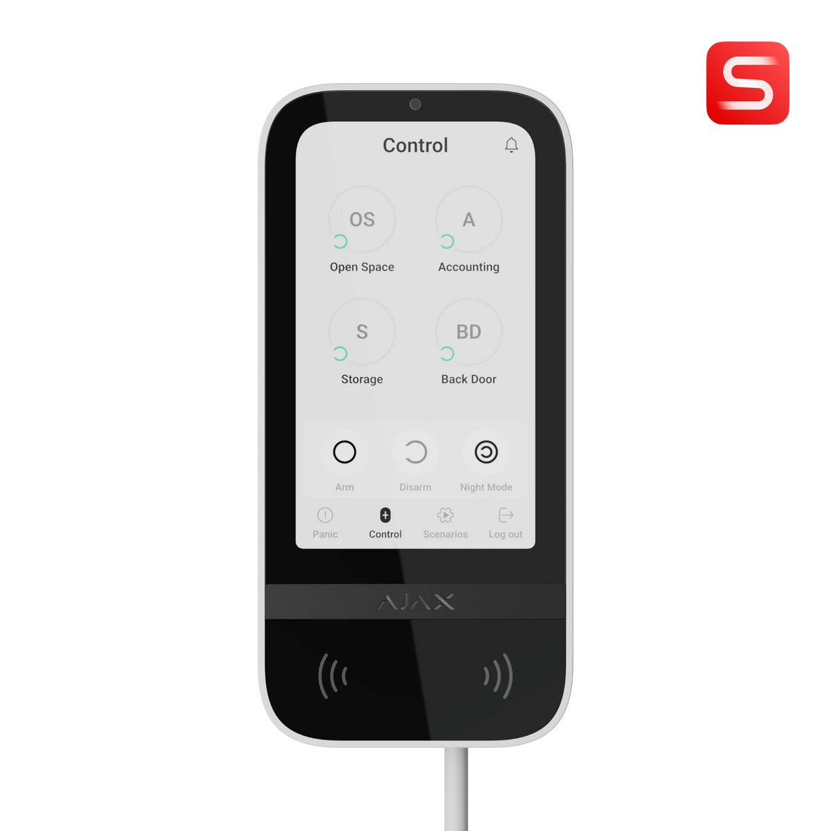 Ajax S-Line KeyPad TouchScreen Fibra Hvid