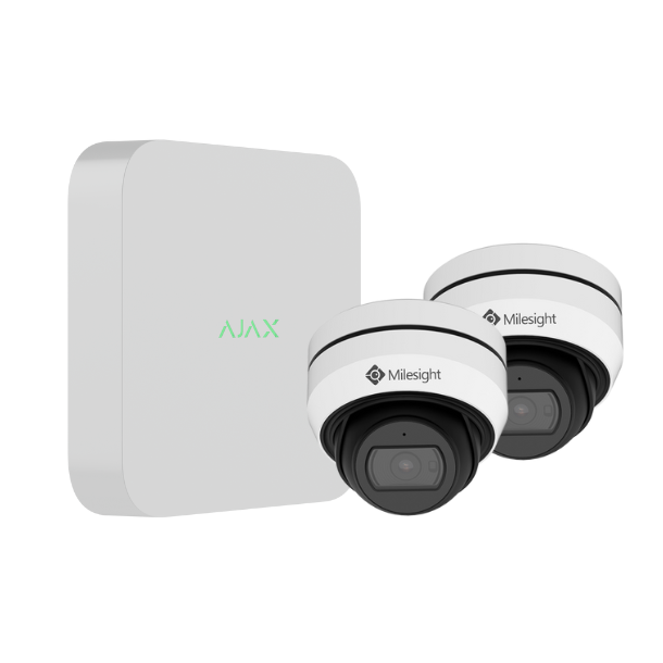 Ajax NVR video pakke m. 2 stk. Milesight kamaera, 2 MP