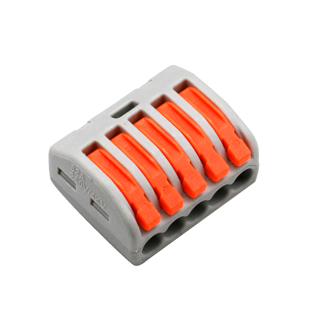 Safire hurtig connector, 1 ind/4 ud, 600V 32A, 28 ~ 12AWG, 10 stk.